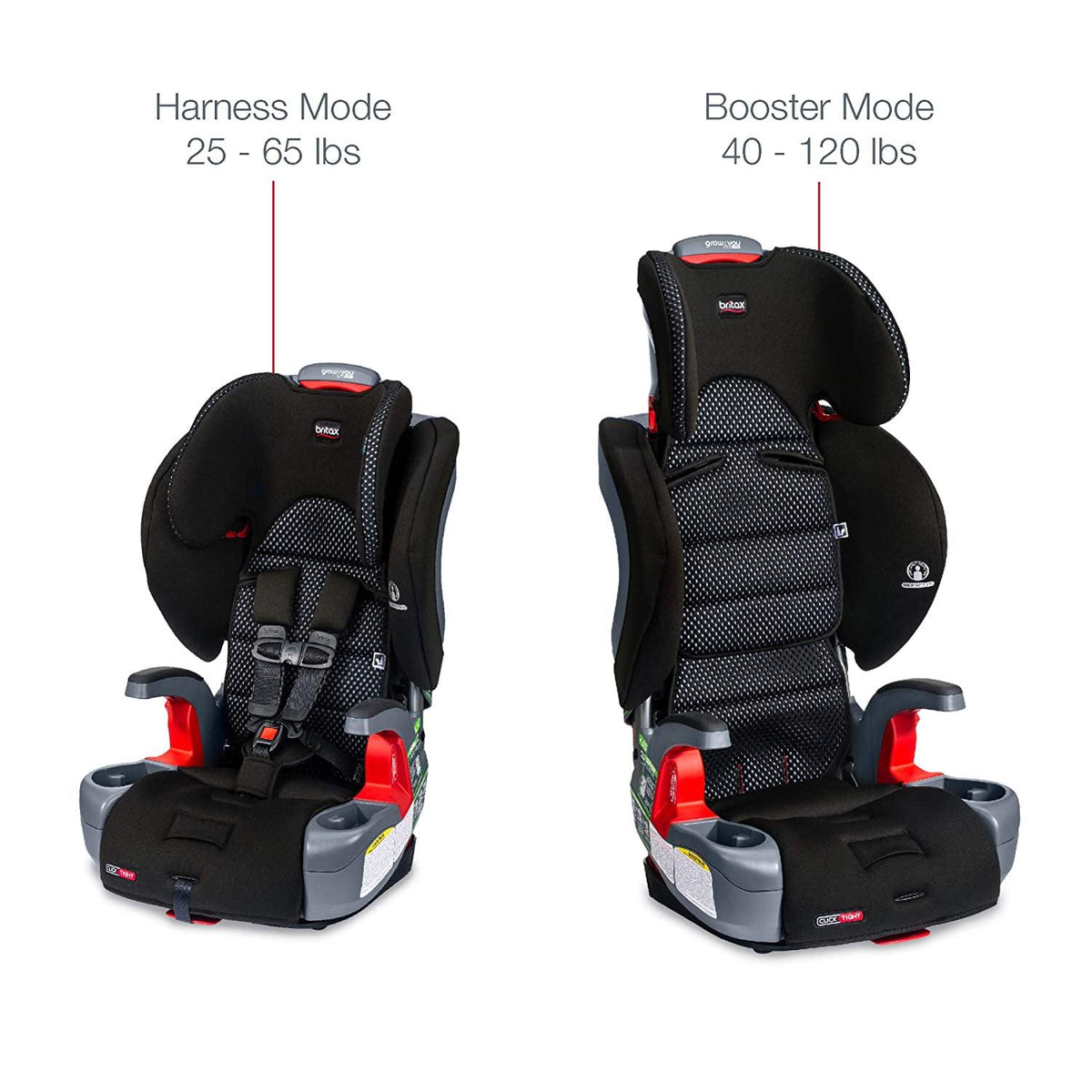 Britax Grow With You ClickTight Harness-2-Booster Car Seat. 2-in-1 High Back Booster. Cool Flow Grey