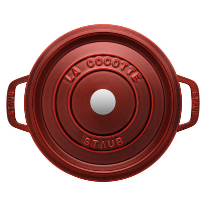 Staub Cast Iron 7-qt Round Cocotte - Grenadine
