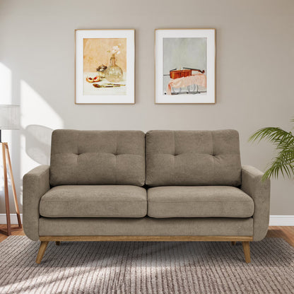 Aukfa 68" Small Sofa Couch Comfy Mid Century Modern Loveseat Sofa for Living Room Bedroom, Cream