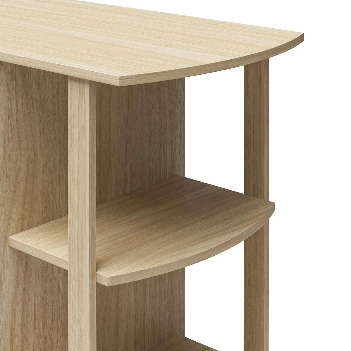 Ameriwood Home L Shaped Desk with Side Storage, Black Oak