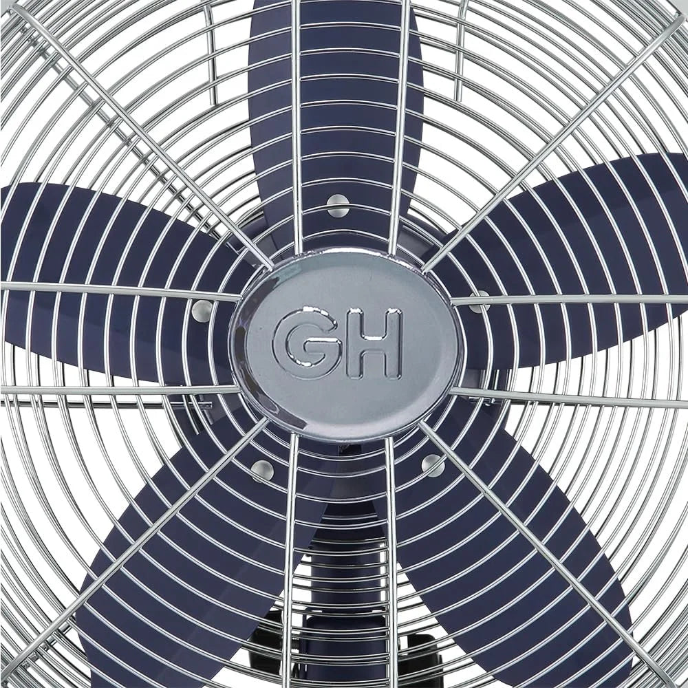 Good Housekeeping Retro All-Metal Table Fan (92618) with 3 Speed Settings, Wide Oscillation, and Carrying Handle