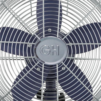 Good Housekeeping Retro All-Metal Table Fan (92618) with 3 Speed Settings, Wide Oscillation, and Carrying Handle