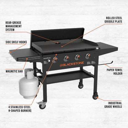 4-Burner 36" Griddle Cooking Station with Hard Cover