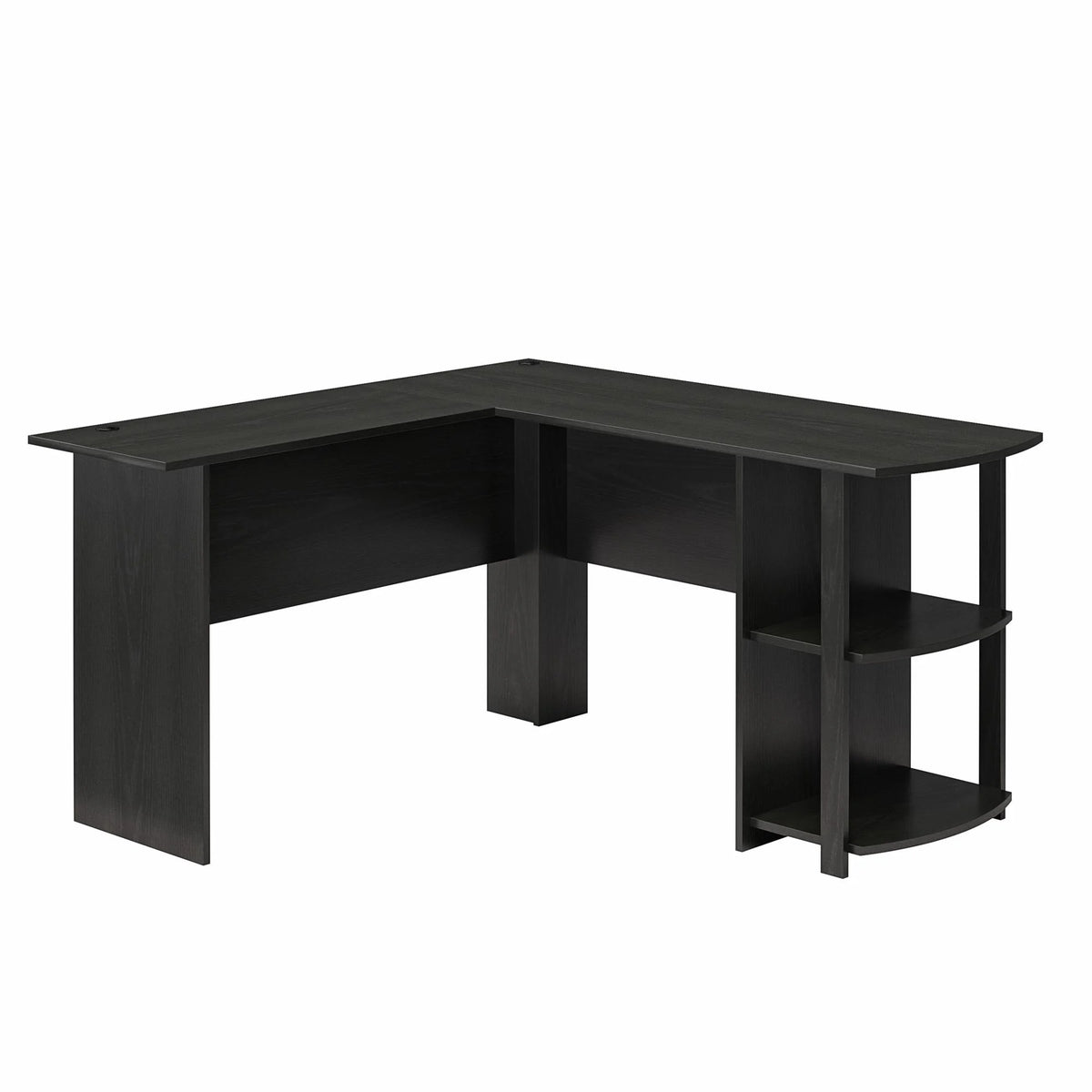Ameriwood Home L Shaped Desk with Side Storage, Black Oak