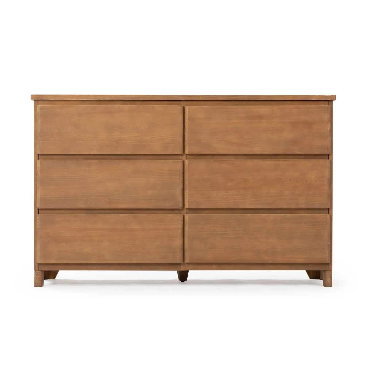 Plank+Beam Solid Wood Farmhouse 6 Drawer Dresser, Barnwood Brown