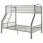 Linon Heavy Metal Twin Over Full Bunk Bed Attached Ladder in White