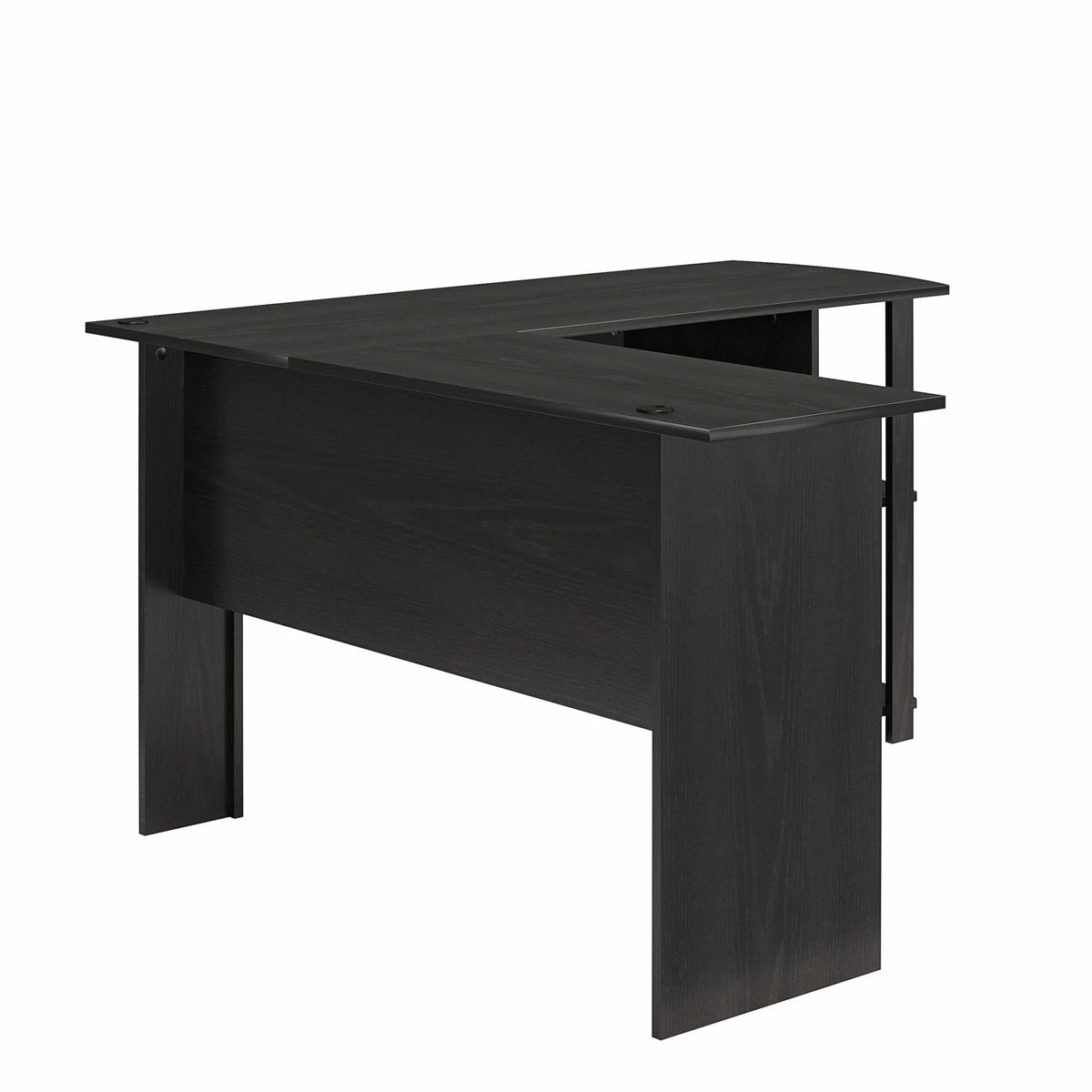Ameriwood Home L Shaped Desk with Side Storage, Black Oak