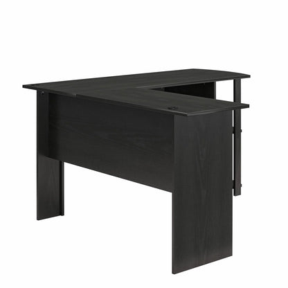 Ameriwood Home L Shaped Desk with Side Storage, Black Oak