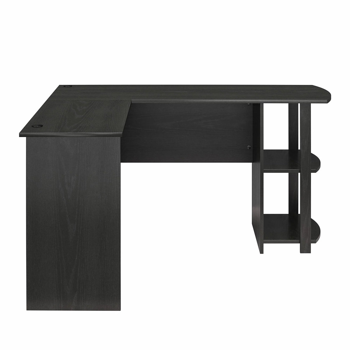 Ameriwood Home L Shaped Desk with Side Storage, Black Oak
