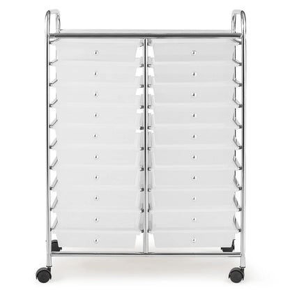 Costway 20 Drawer Rolling Storage Cart Tools Scrapbook Paper Office School Organizer Yellow