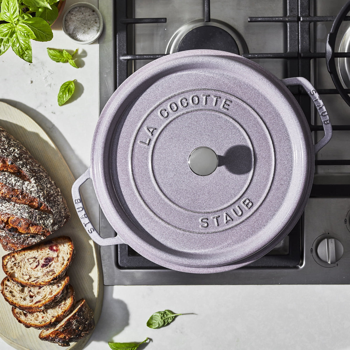 Staub Cast Iron 7-qt Round Cocotte - Grenadine