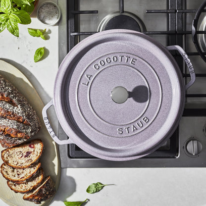 Staub Cast Iron 7-qt Round Cocotte - Grenadine