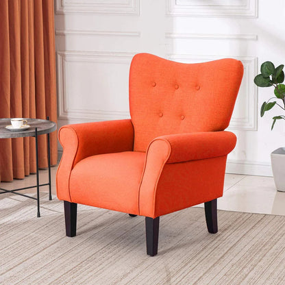 Richryce MidCentury Accent Chair with Arm ,High Back Armchair Beige,Beige
