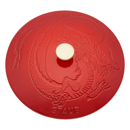 Staub Cast Iron 2.5-qt Saute Pan with Dragon Lid - Cherry
