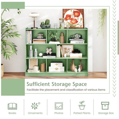 Costway 3-tier Open Bookcase 8-Cube Floor Standing Storage Shelves Display Cabinet White