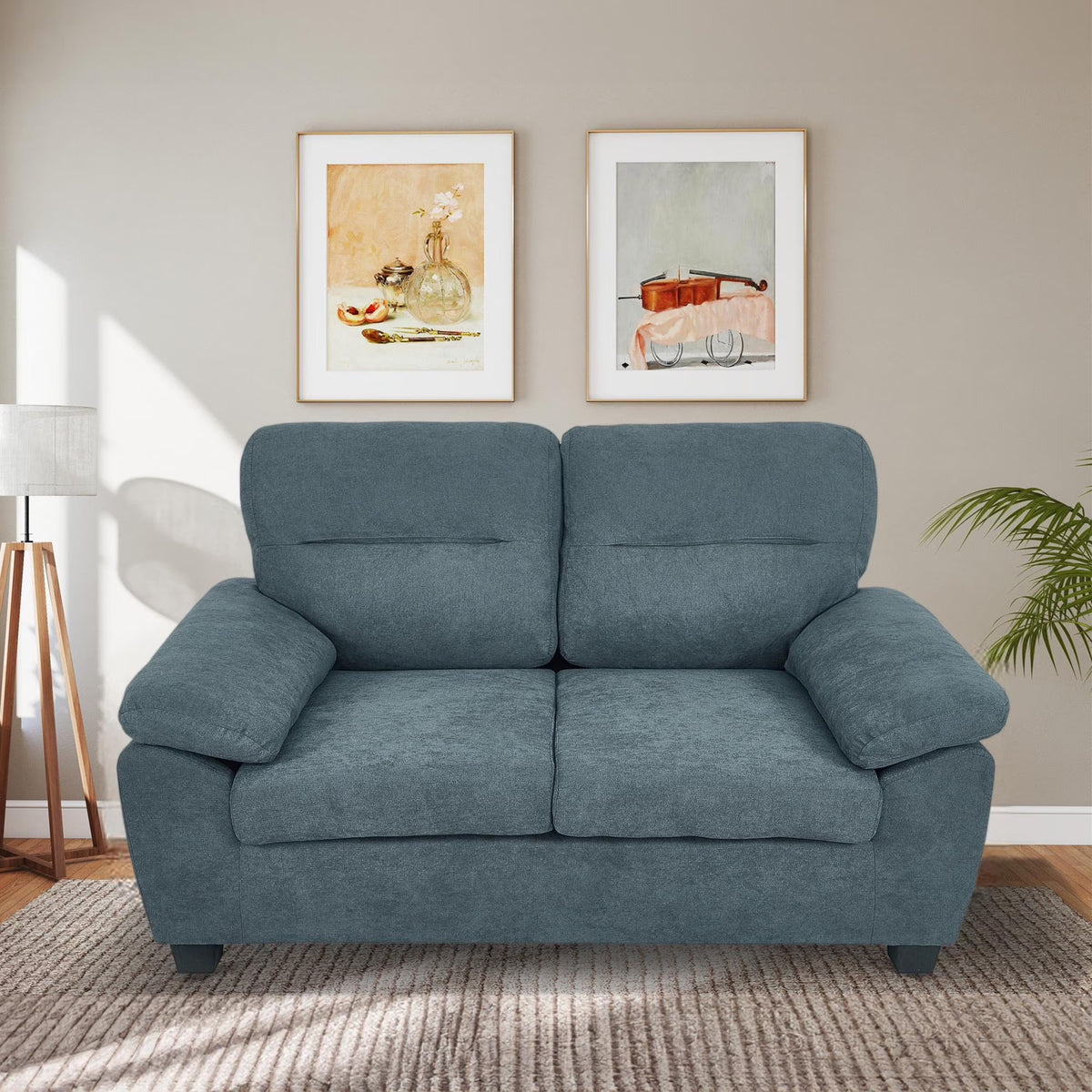 Aukfa 68" Small Sofa Couch Comfy Mid Century Modern Loveseat Sofa for Living Room Bedroom, Cream