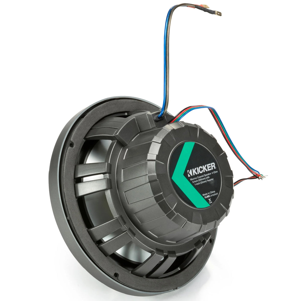 Kicker 8" Black\Charcoal Wake Tower LED Marine Speakers 1-Pair