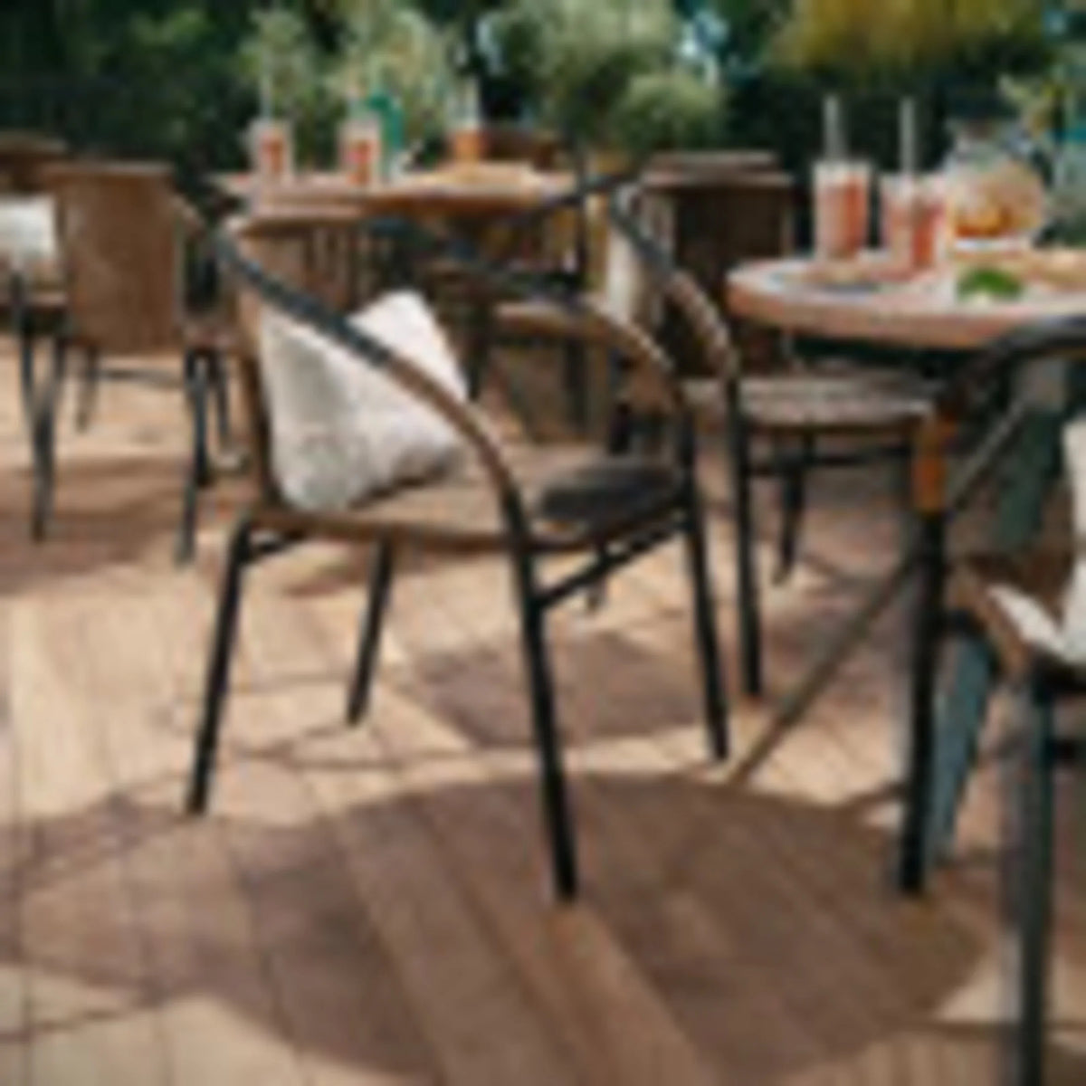Flash Furniture Lila Indoor/Outdoor Stacking Rattan Patio Chairs, Set of 2, Beige