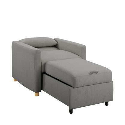 Serta Carly Scandinavian Style Convertible Chair, Ivory Fabric