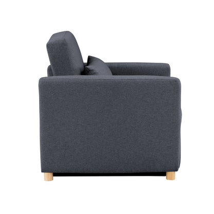 Serta Carly Scandinavian Style Convertible Chair, Ivory Fabric