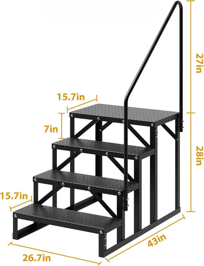 Garvee 3 Steps Anti-Slip RV Steps, 26.7 in x 47.9 in, Alloy Steel