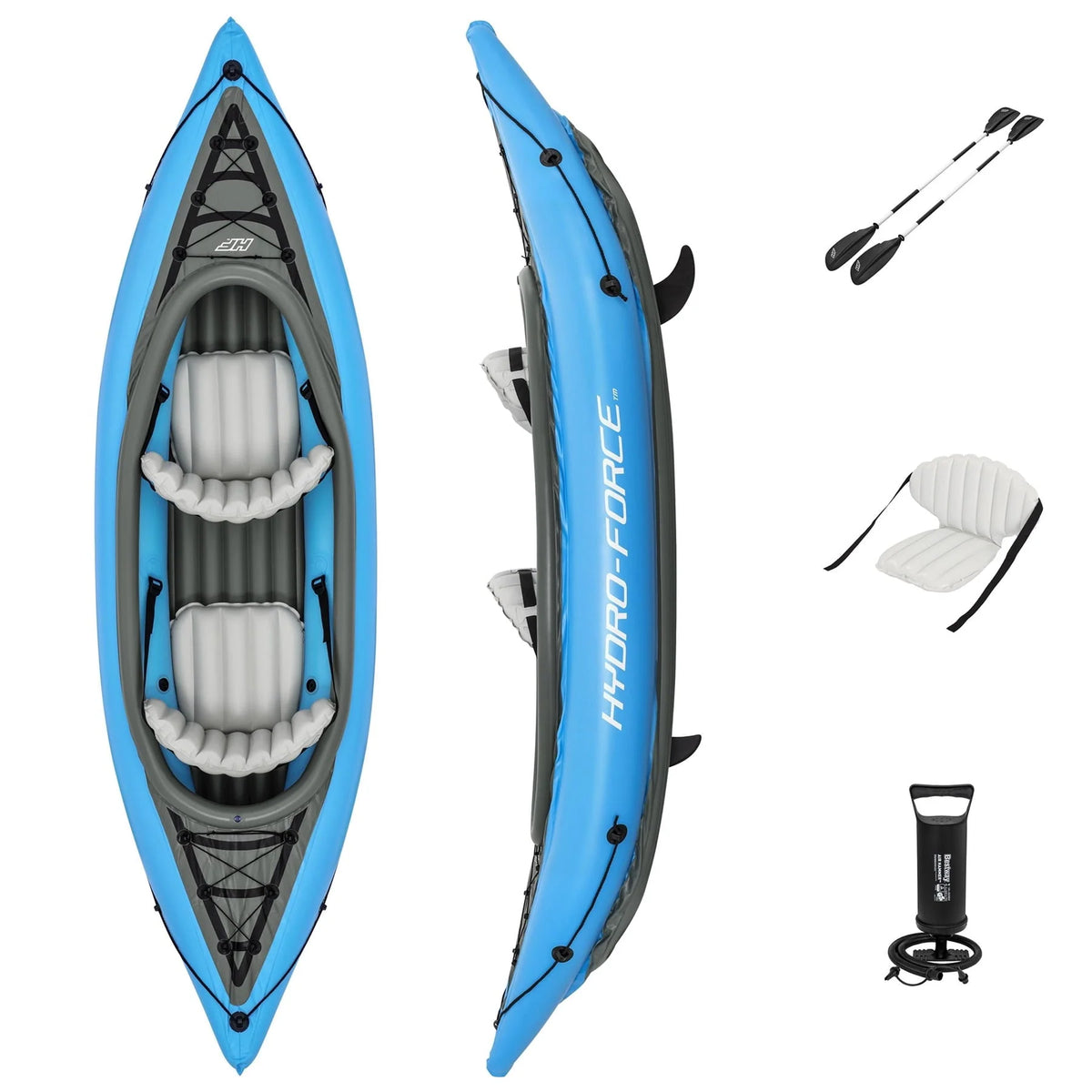 Hydro-Force Cove Champion X2 Inflatable Kayak - Two-Person Kayak Set (10 0 Long)