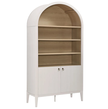Modway Nolan 74" Tall Arched Storage Display Cabinet Bookshelf in Black