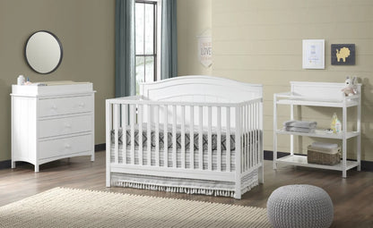 Oxford Baby North Bay 4-in-1 Convertible Crib, Snow White, GREENGUARD Gold Certified, Wooden Crib