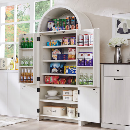 IFGET 71" Tall Arched Kitchen Pantry Storage Cabinet, Large Storage Cabinet with Adjustable Shelves, Pantry Cabinet for Kitchen, Dining Room