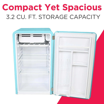 Frigidaire 3.2 Cu. ft. Single Door Retro Compact Refrigerator EFR372, Blue