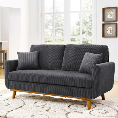 Aukfa 68" Small Sofa Couch Comfy Mid Century Modern Loveseat Sofa for Living Room Bedroom, Cream