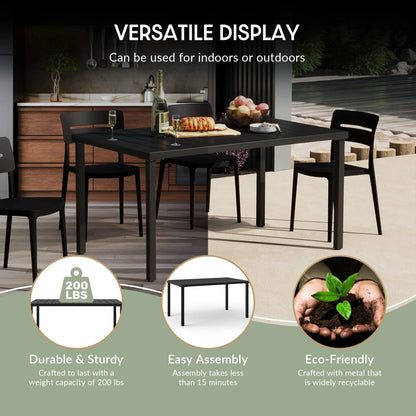 WestinTrends Playa 59" Iron Metal Outdoor Rectangular Patio Dining Table For 6, Olive Green