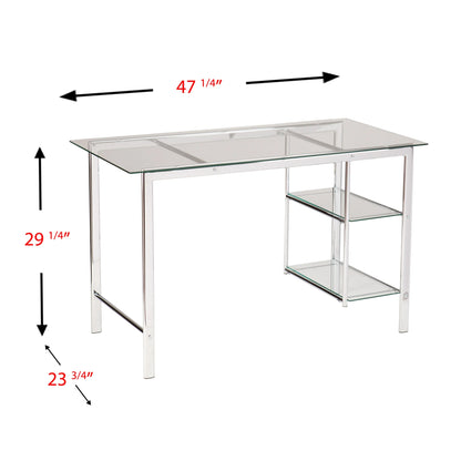 SEI Furniture Oslo Glass Desk in Chrome