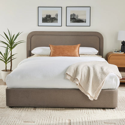 Better Homes & Gardens Juliet King Boucle Platform Bed, Ivory