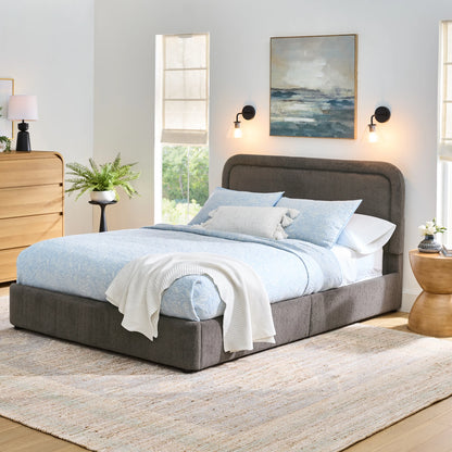Better Homes & Gardens Juliet King Boucle Platform Bed, Ivory